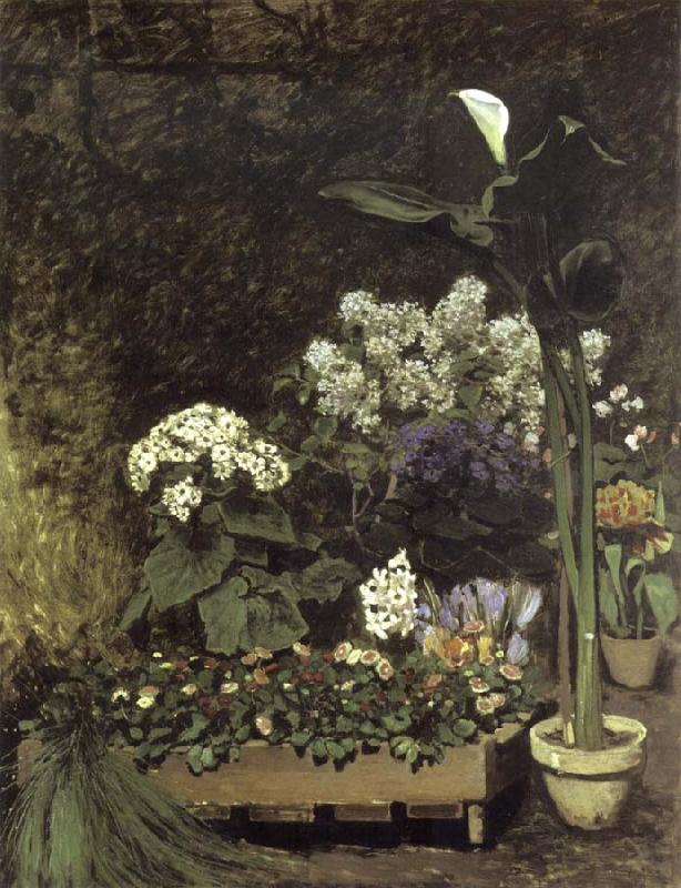 Pierre-Auguste Renoir Still Life-Spring Flowers in a Greenhouse Sweden oil painting art